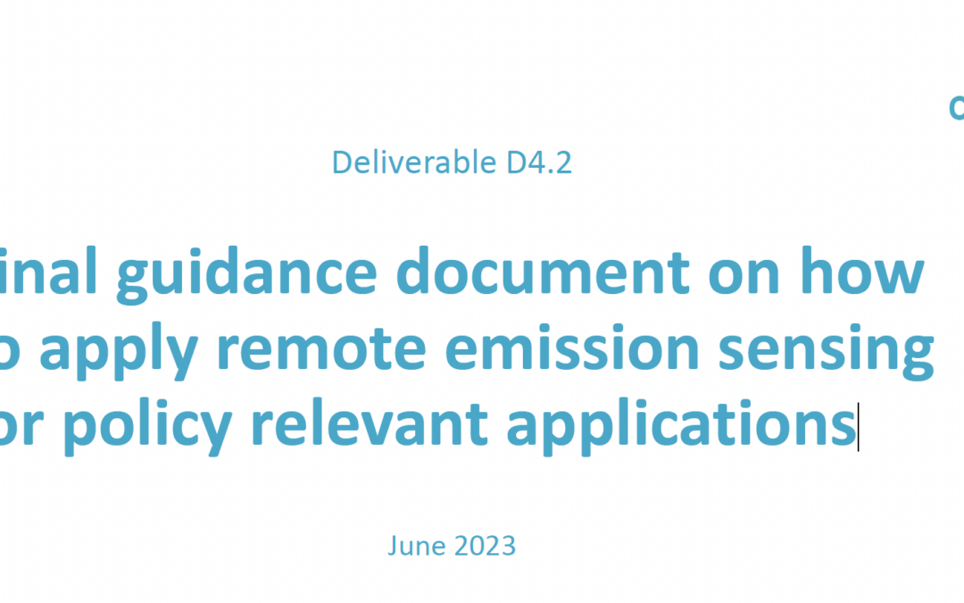 Final guidance document: Applying remote emissions sensing for policy relevant applications